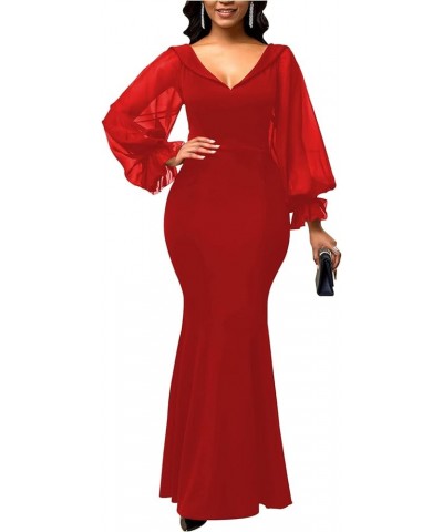 Elegant Prom Gown Mermaid Dresses for Women Formal Off Shoulder Evening Gown Backless Long Party Dress 501red $23.91 Dresses