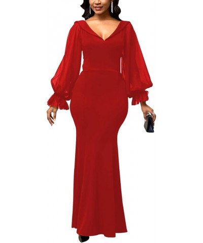 Elegant Prom Gown Mermaid Dresses for Women Formal Off Shoulder Evening Gown Backless Long Party Dress 501red $23.91 Dresses