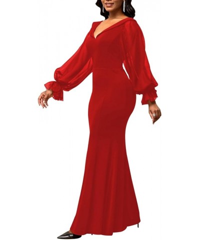 Elegant Prom Gown Mermaid Dresses for Women Formal Off Shoulder Evening Gown Backless Long Party Dress 501red $23.91 Dresses