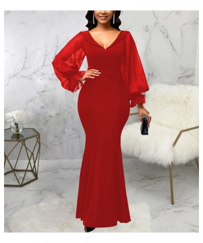 Elegant Prom Gown Mermaid Dresses for Women Formal Off Shoulder Evening Gown Backless Long Party Dress 501red $23.91 Dresses