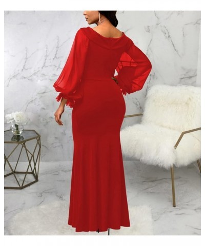 Elegant Prom Gown Mermaid Dresses for Women Formal Off Shoulder Evening Gown Backless Long Party Dress 501red $23.91 Dresses