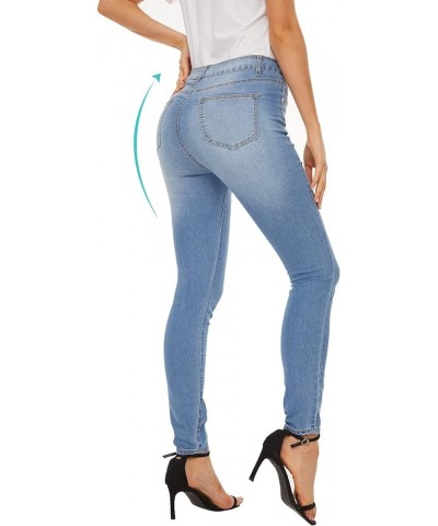 Women’s Mid Rise Skinny Jeans, Stretchy Shaping Leg Jean, Curvy Slim Fit Elastic Waist Denim Pants 1104-light Denim $15.43 Jeans