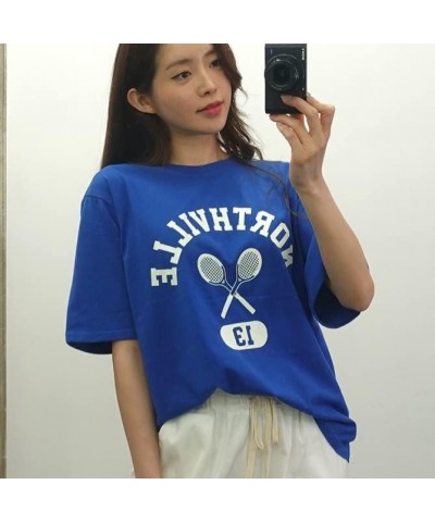 Women's Graphic Women's Summer Casual Crewneck Short Sleeve Tops T-Shirts Tennis_beige $13.99 Tops