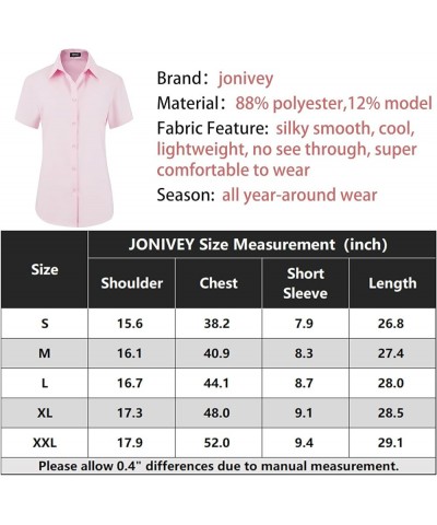 Women Button Down Short/Long Sleeve Shirt Model Smooth Wrinkle Free Work Casual Blouse Pink $12.18 Blouses