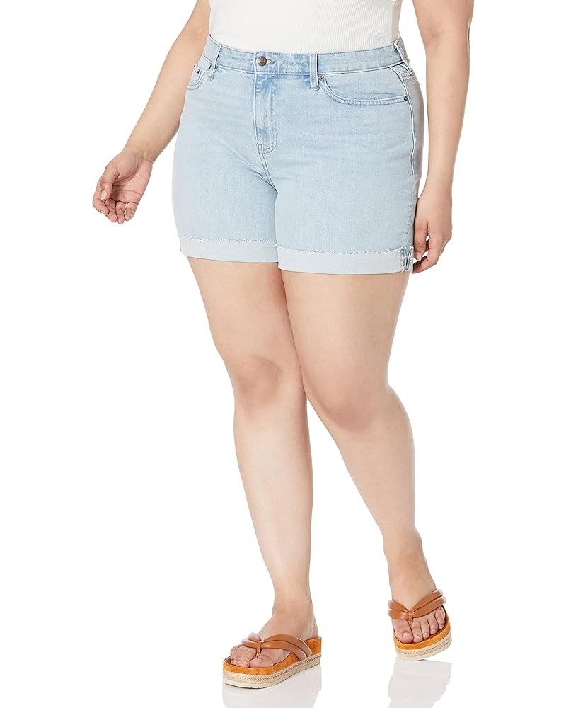 Women's Plus Size High Rise Loose Fit 5-Pocket Styling Shorts Aberdeen Wash $21.44 Shorts