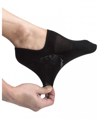 Seamless No Show Socks For Women 6 Pack Liner Thin Cotton Footies Black 6 Pairs $10.65 Socks