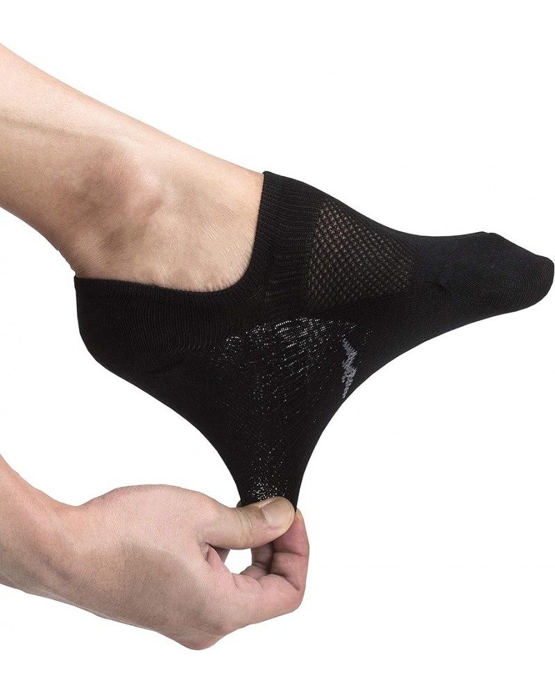 Seamless No Show Socks For Women 6 Pack Liner Thin Cotton Footies Black 6 Pairs $10.65 Socks