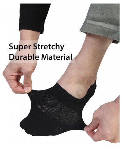 Seamless No Show Socks For Women 6 Pack Liner Thin Cotton Footies Black 6 Pairs $10.65 Socks