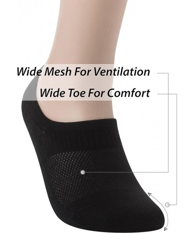 Seamless No Show Socks For Women 6 Pack Liner Thin Cotton Footies Black 6 Pairs $10.65 Socks