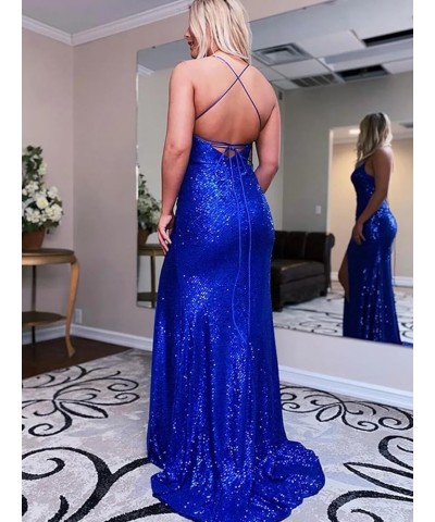 Sequin Prom Dresses for Women Cowl Neck Long Ball Gown with Slit Sparkly Formal Evening Party Dress Silver $30.55 Dresses