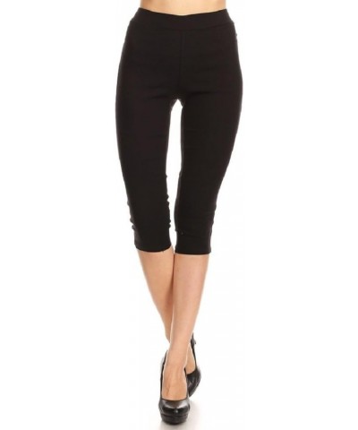 Women's Jeggings & Capri High Waist Pull-On Jean Style Stretchy Skinny Pants Black Capri $9.99 Leggings