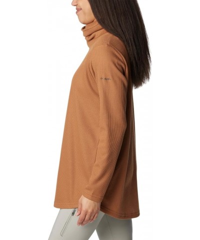 Women's Holly Hideaway Waffle Cowl Neck Pullover Camel Brown $22.33 Sweaters