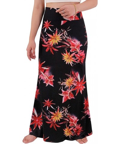 Novias Women Fashion Multicolored Print High Waist Maxi Skirt Long Skirt Tie Dye 10 $13.20 Skirts