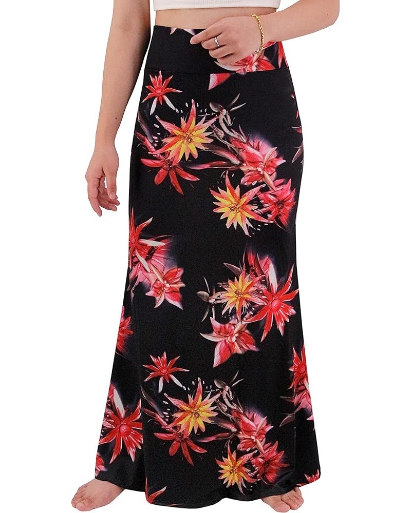 Novias Women Fashion Multicolored Print High Waist Maxi Skirt Long Skirt Tie Dye 10 $13.20 Skirts