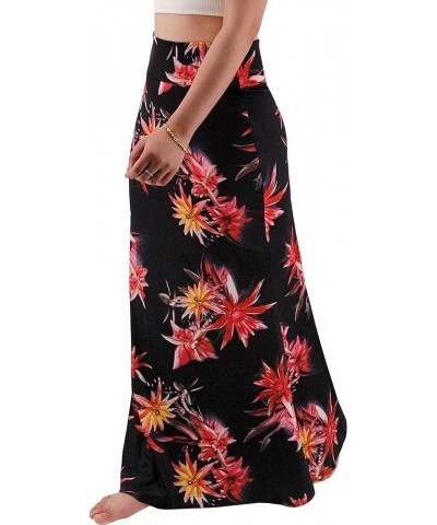 Novias Women Fashion Multicolored Print High Waist Maxi Skirt Long Skirt Tie Dye 10 $13.20 Skirts