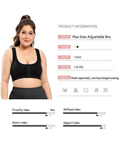 Women Post-Surgical Sports Support Padded Bra Front Closure with Adjustable Straps Wirefree Racerback Black $9.99 Lingerie