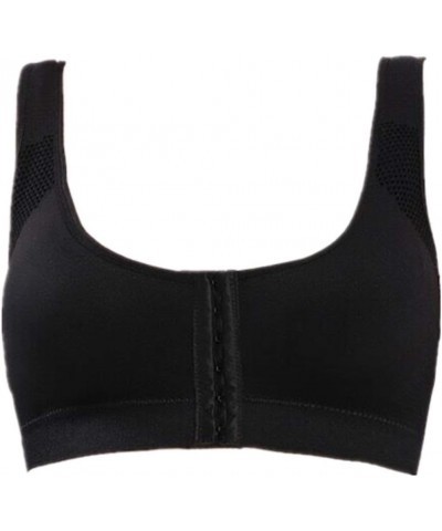 Women Post-Surgical Sports Support Padded Bra Front Closure with Adjustable Straps Wirefree Racerback Black $9.99 Lingerie