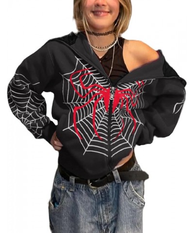 Hip Hop Spider Hoodies Set Y2k Aesthetic Graphic Sweatshirt Hoodie Jogger Pants Women Man Matching Tracksuit 7-black Over Fac...