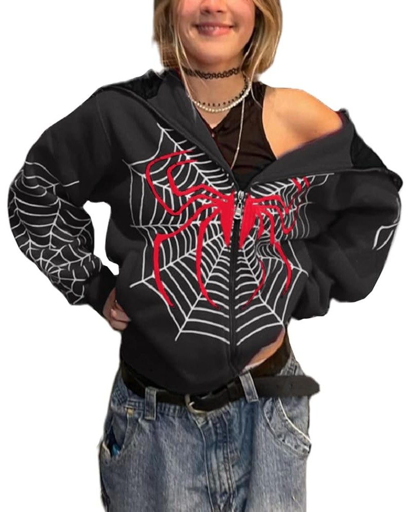 Hip Hop Spider Hoodies Set Y2k Aesthetic Graphic Sweatshirt Hoodie Jogger Pants Women Man Matching Tracksuit 7-black Over Fac...