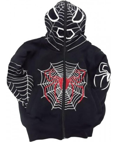 Hip Hop Spider Hoodies Set Y2k Aesthetic Graphic Sweatshirt Hoodie Jogger Pants Women Man Matching Tracksuit 7-black Over Fac...