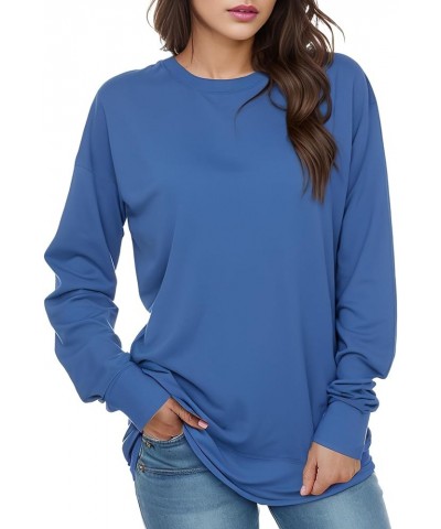 Womens Sweatshirts Hoodies Fleece Crewneck Oversized Pullover Sweaters Casual Fall Clothes Royal Blue $13.99 Others