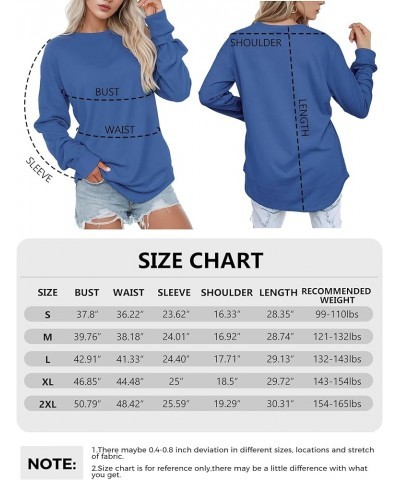 Womens Sweatshirts Hoodies Fleece Crewneck Oversized Pullover Sweaters Casual Fall Clothes Royal Blue $13.99 Others