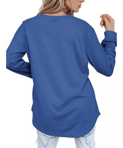 Womens Sweatshirts Hoodies Fleece Crewneck Oversized Pullover Sweaters Casual Fall Clothes Royal Blue $13.99 Others