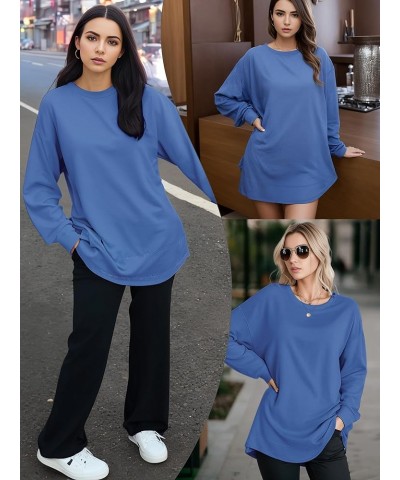 Womens Sweatshirts Hoodies Fleece Crewneck Oversized Pullover Sweaters Casual Fall Clothes Royal Blue $13.99 Others