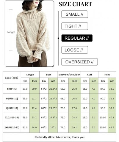 Women's Turtleneck Pullover Sweater Batwing Sleeve Oversize Chunky Knitted Tops YQB Yqb Rust $23.10 Sweaters